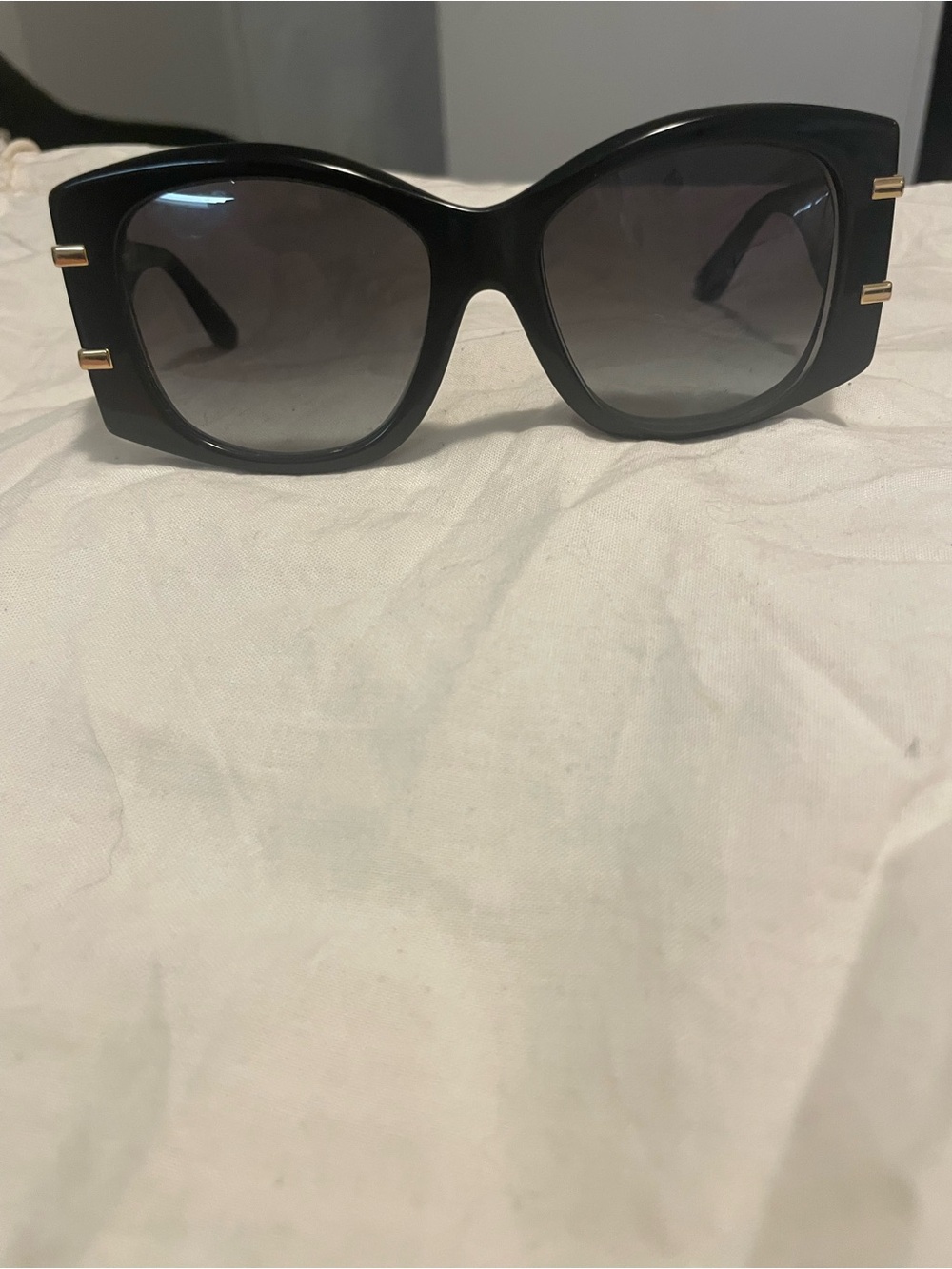 Dolce & Gabbana Black Sunglasses with Gold DG Logo